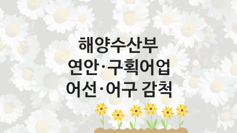 해양수산부
연안·구획어업 어선·어구 감척