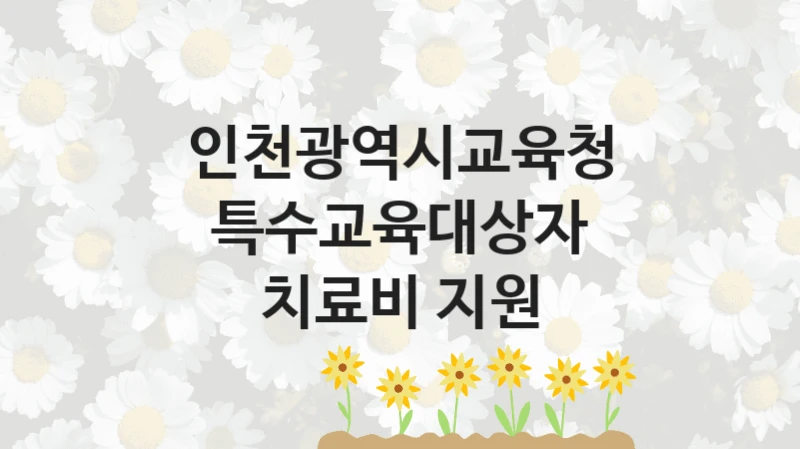인천광역시교육청, 특수교육대상자 치료비 지원 지원 정책안내, 신청 구비 서류와 일정