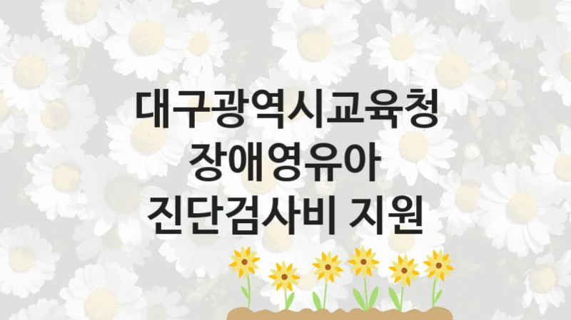 대구광역시교육청
장애영유아 진단검사비 지원