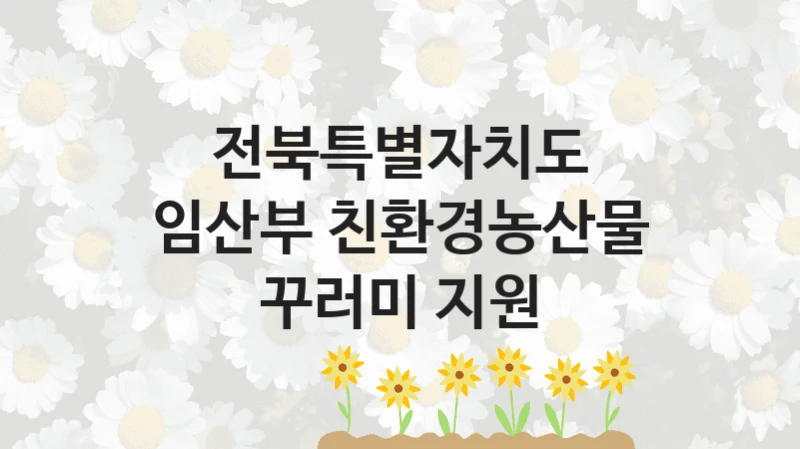 전북특별자치도
임산부 친환경농산물 꾸러미 지원