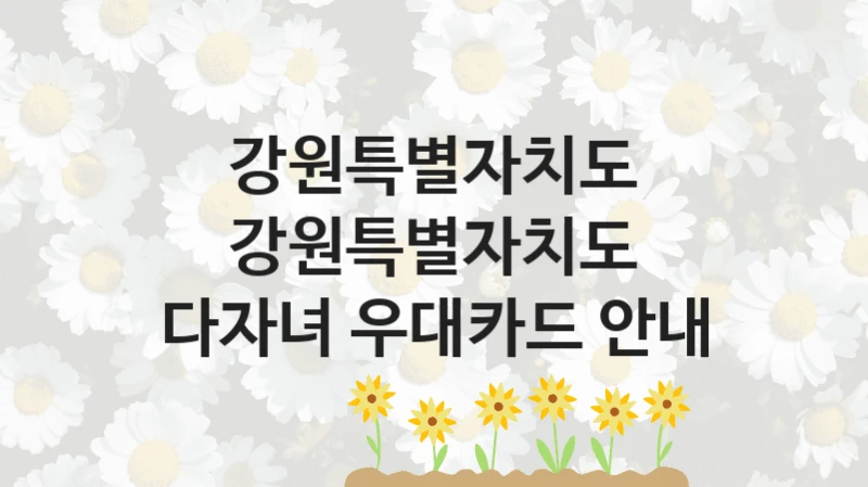 강원특별자치도 정책, 강원특별자치도 다자녀 우대카드 안내, 자격 조건과 일정