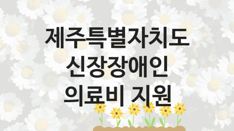 제주특별자치도
신장장애인 의료비 지원