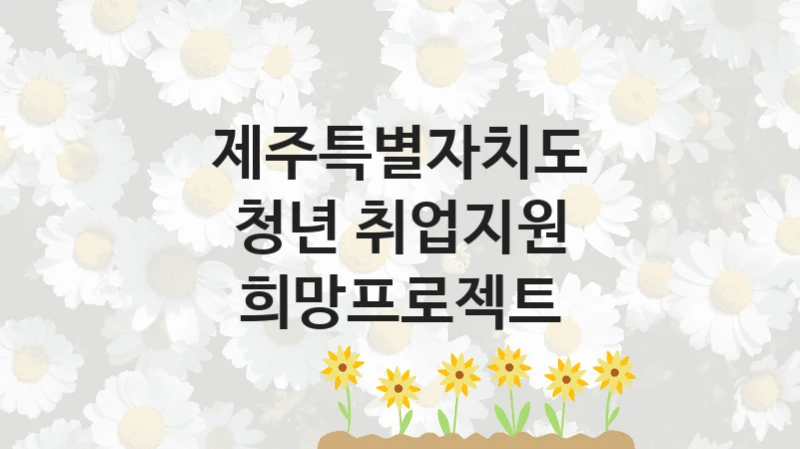 제주특별자치도 “청년 취업지원 희망프로젝트” 복지 지원 정책 – 신청 절차 및 필요 서류