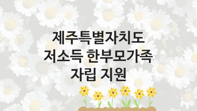공공 복지 프로그램 “저소득 한부모가족 자립 지원” – 제주특별자치도 신청 대상 및 제출 서류