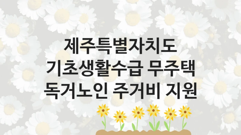 제주특별자치도
기초생활수급 무주택 독거노인 주거비 지원