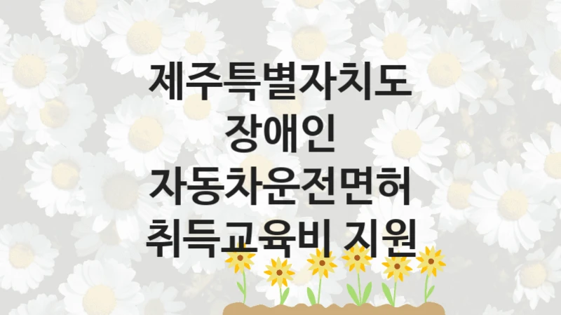 제주특별자치도 복지정책, 장애인 자동차운전면허 취득교육비 지원, 신청 방법과 구비 서류