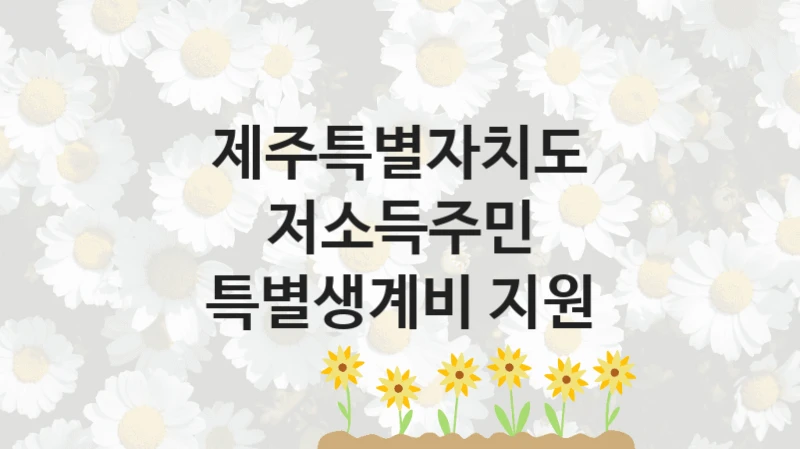 제주특별자치도 지원정책, 저소득주민 특별생계비 지원, 자격 조건과 일정