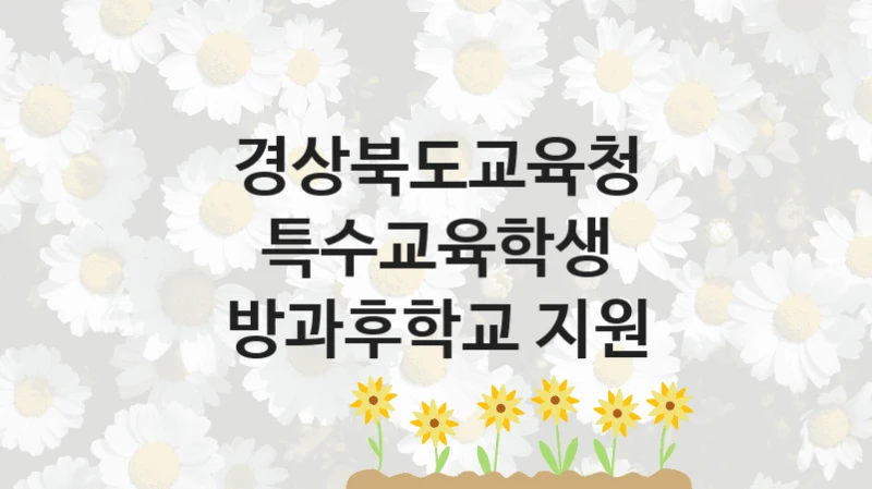 경상북도교육청
특수교육학생 방과후학교 지원