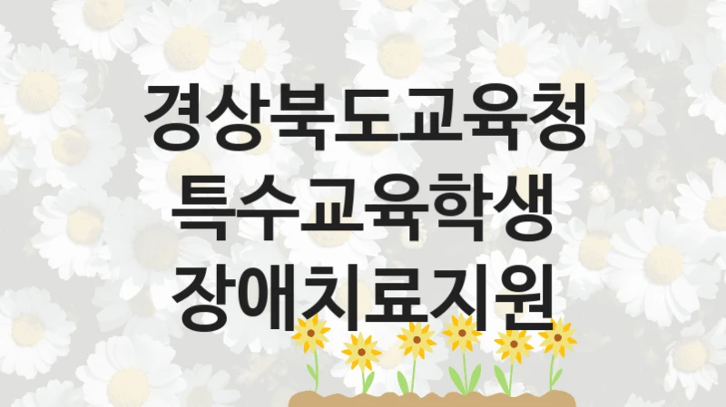 경상북도교육청
특수교육학생 장애치료지원