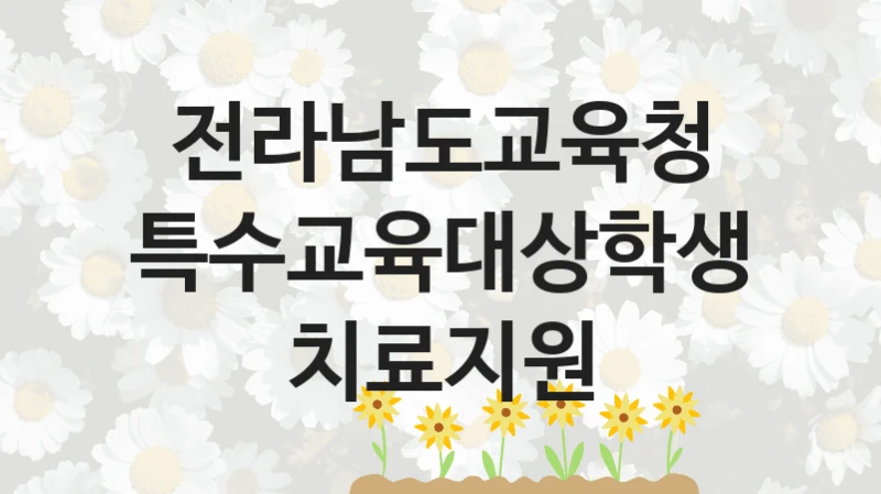 전라남도교육청
특수교육대상학생 치료지원