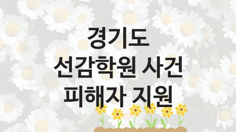 “선감학원 사건 피해자 지원” 복지 혜택 신청부터 지급까지 – 경기도 지원 정책