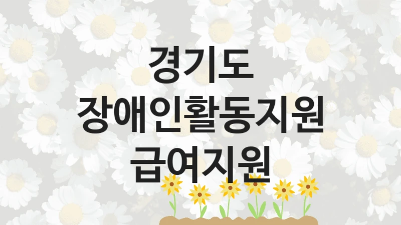 경기도
장애인활동지원급여지원