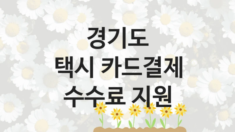 경기도
택시 카드결제 수수료 지원