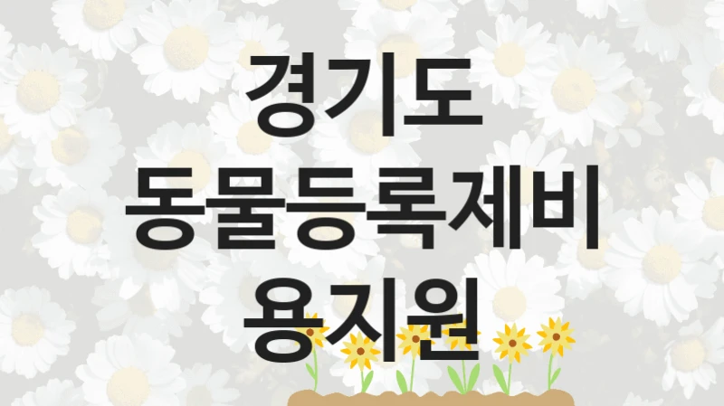 경기도
동물등록제비용지원