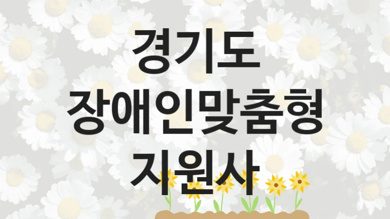 경기도
장애인맞춤형지원사