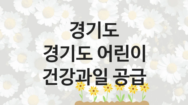 경기도
경기도 어린이 건강과일 공급