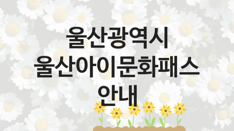 울산광역시
울산아이문화패스 안내