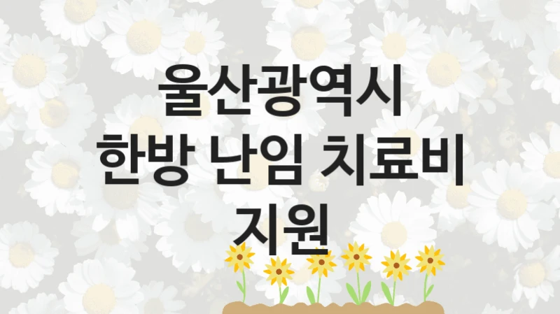 울산광역시
한방 난임 치료비 지원