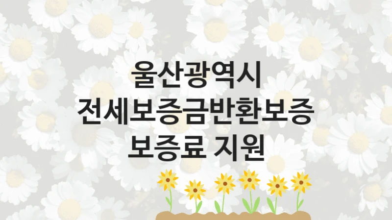 울산광역시
전세보증금반환보증 보증료 지원