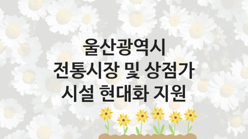 울산광역시
전통시장 및 상점가 시설 현대화 지원