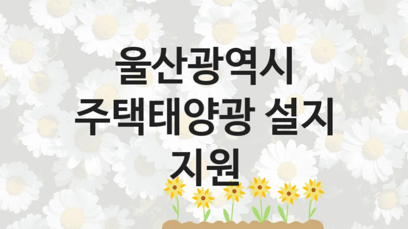 울산광역시
주택태양광 설지 지원