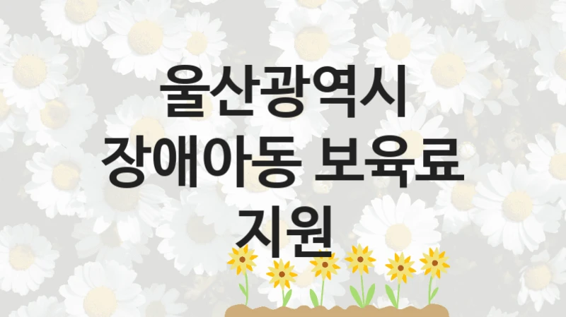 울산광역시
장애아동 보육료 지원