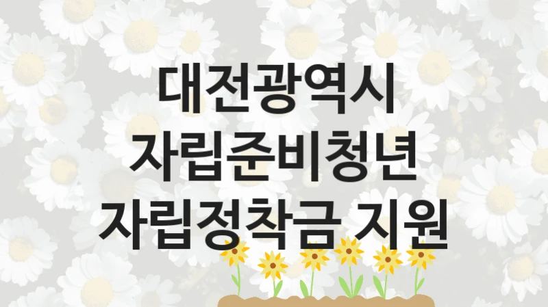 대전광역시 지원정책, 자립준비청년 자립정착금 지원, 자격 조건과 일정