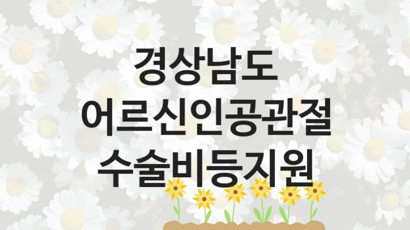경상남도 “어르신인공관절수술비등지원” 신청 필수 정보 – 지원 요건과 필요 서류