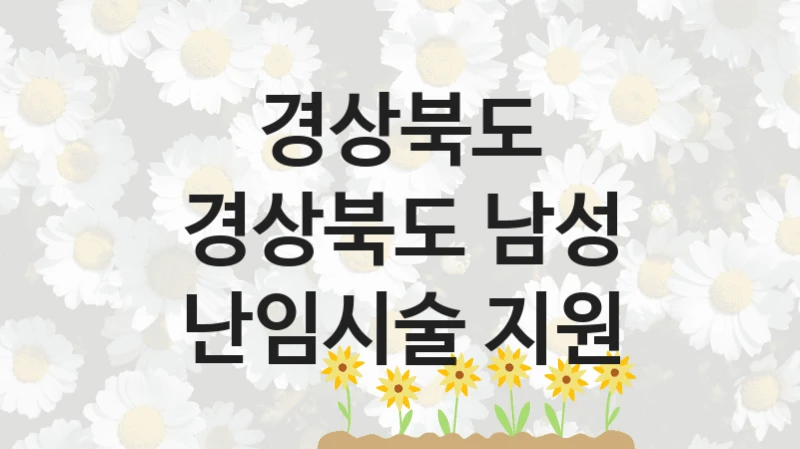 “경상북도 남성 난임시술 지원” 복지 혜택 자격 심사 및 접수 일정 – 경상북도 지원 정책