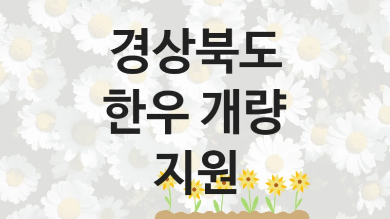 경상북도
한우 개량 지원