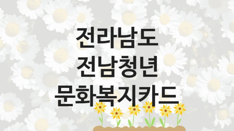 전라남도 “전남청년 문화복지카드” 신청 주요 정보 – 지원 요건과 필요 서류