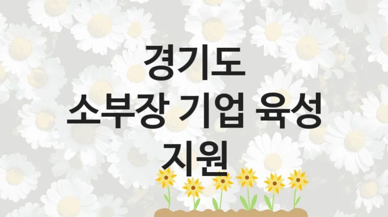 경기도
소부장 기업 육성 지원