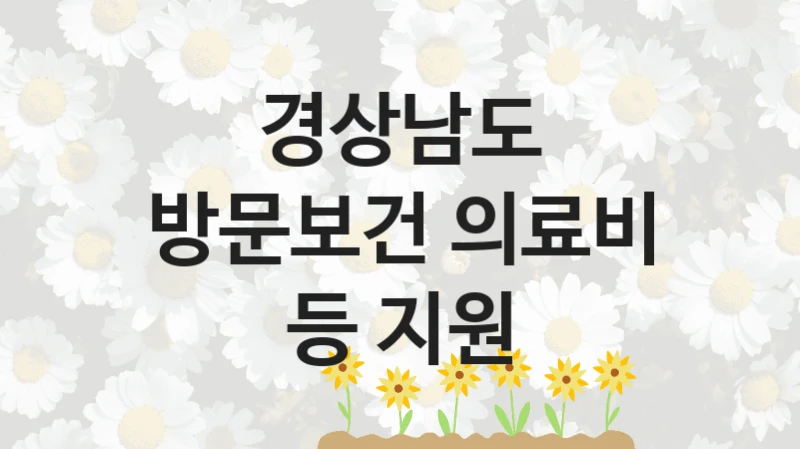 경상남도 “방문보건 의료비 등 지원” 복지 지원혜택 – 신청 조건과 자격 조건