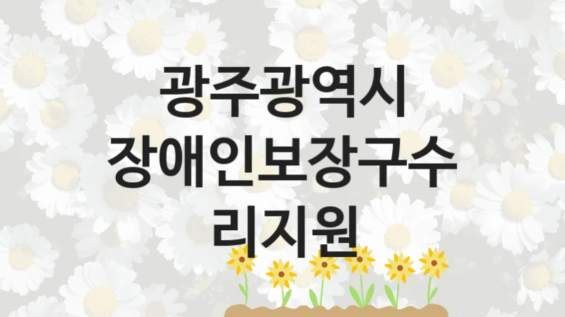 광주광역시
장애인보장구수리지원
