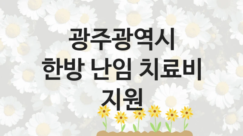 광주광역시
한방 난임 치료비 지원
