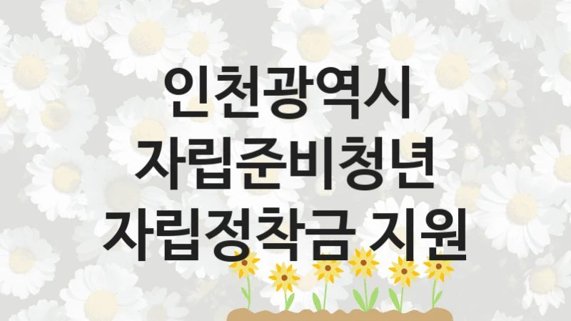 자립준비청년 자립정착금 지원 신청 가이드 – 인천광역시 복지 지원 방법 및 필수 요건 안내