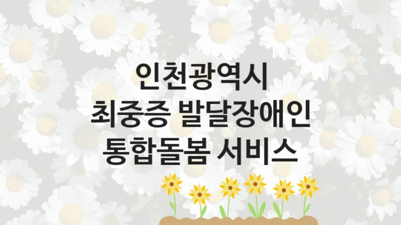 인천광역시
최중증 발달장애인 통합돌봄 서비스