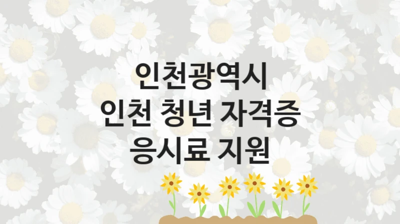 인천광역시 공공 지원 정책 “인천 청년 자격증 응시료 지원” – 신청 기준과 서류 준비