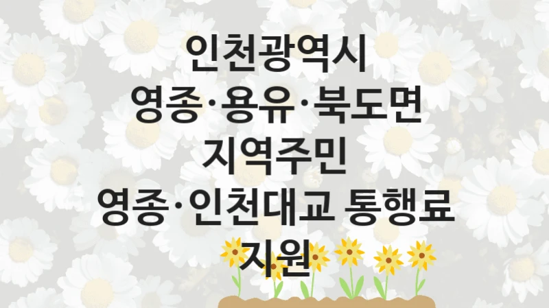 인천광역시
영종·용유·북도면 지역주민 영종·인천대교 통행료 지원