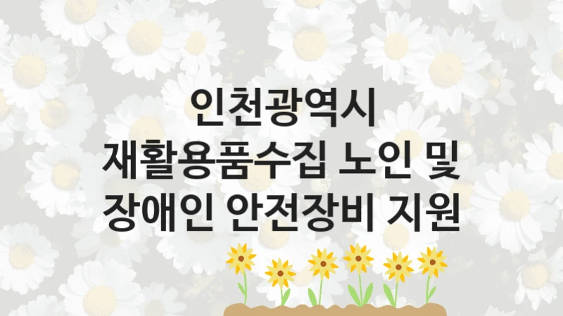 인천광역시
재활용품수집 노인 및 장애인 안전장비 지원