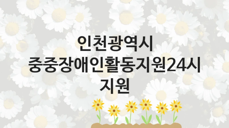 인천광역시 “최중중장애인활동지원24시간 지원” 신청 주요 정보 – 지원 요건과 필요 서류