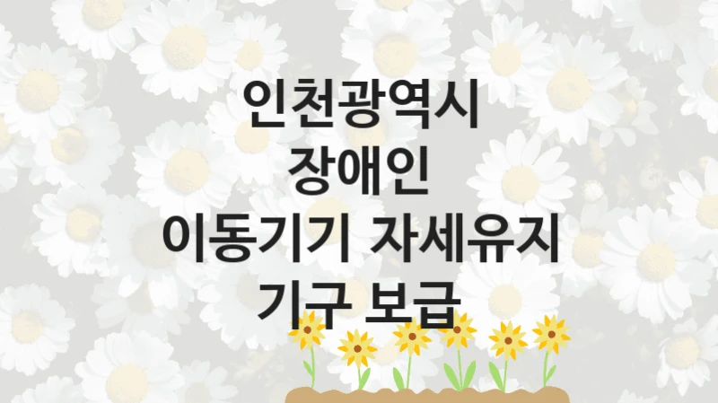 인천광역시
장애인 이동기기‧자세유지 기구 보급