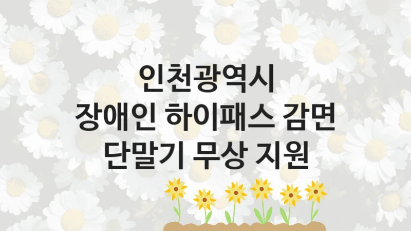 인천광역시
장애인 하이패스 감면 단말기 무상 지원