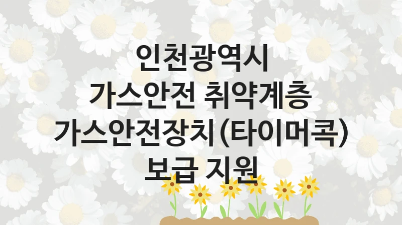 인천광역시
가스안전 취약계층 가스안전장치(타이머콕) 보급 지원