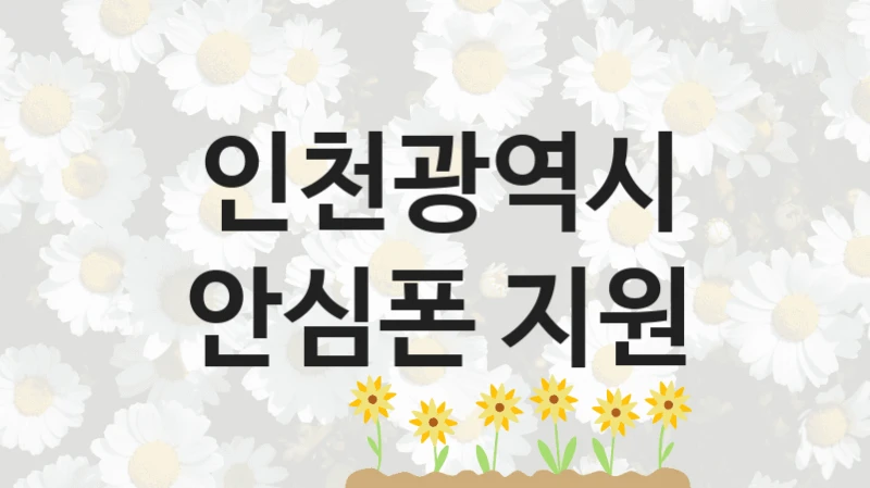 인천광역시, 안심폰 지원 지원 정책정리, 신청 방법과 자격 조건