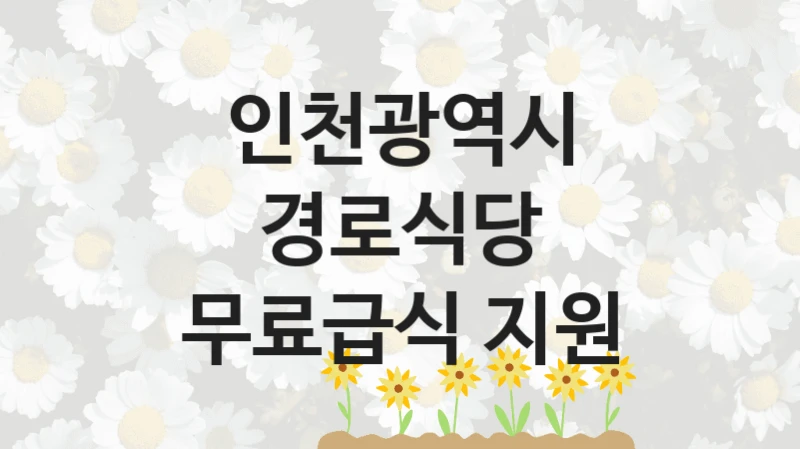 인천광역시 “경로식당 무료급식 지원” 복지 지원혜택 – 신청 방법과 구비 서류