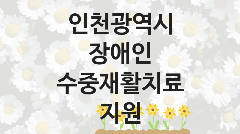 인천광역시
장애인 수중재활치료 지원