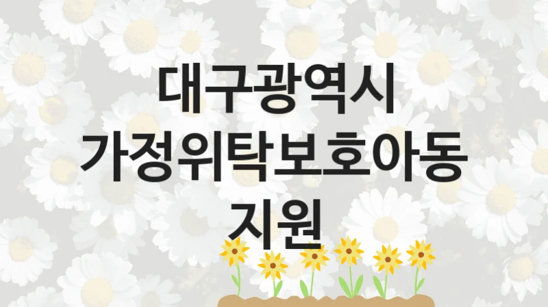 대구광역시
가정위탁보호아동 지원