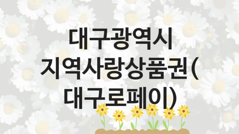 대구광역시 지원정책, 지역사랑상품권(대구로페이), 신청 방법과 구비 서류
