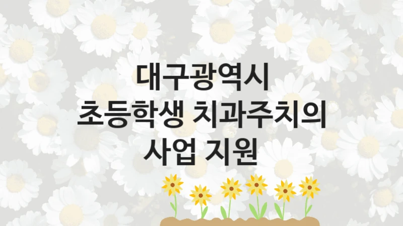 대구광역시
초등학생 치과주치의 사업 지원